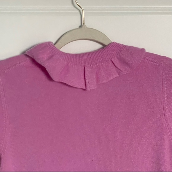 Neiman Marcus Cashmere Purple Pink Ruffled Cardigan Sweater 35056 - Picture 10 of 13